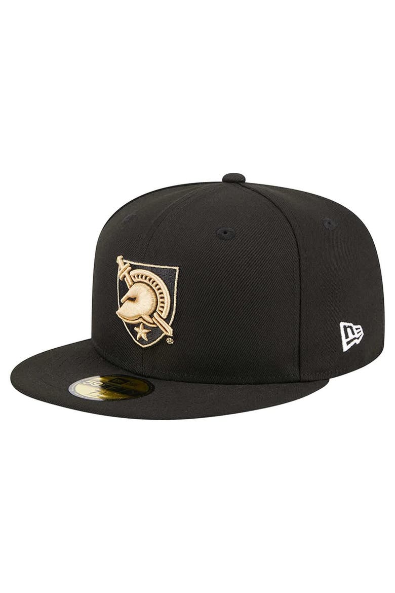 Men's New Era Black Army Black Knights 59FIFTY Fitted Hat, Main, color, Black