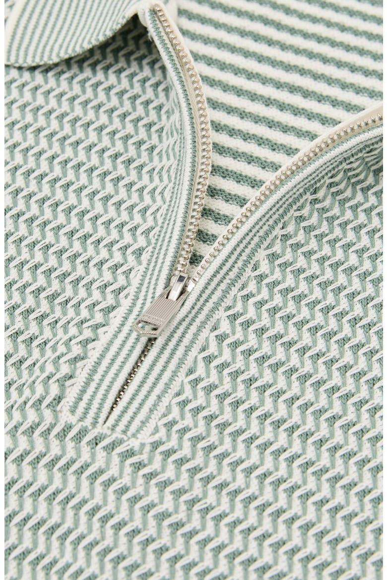 Brink Textured Stitch Quarter Zip Polo, Alternate, color, SOFT SAGE GREEN