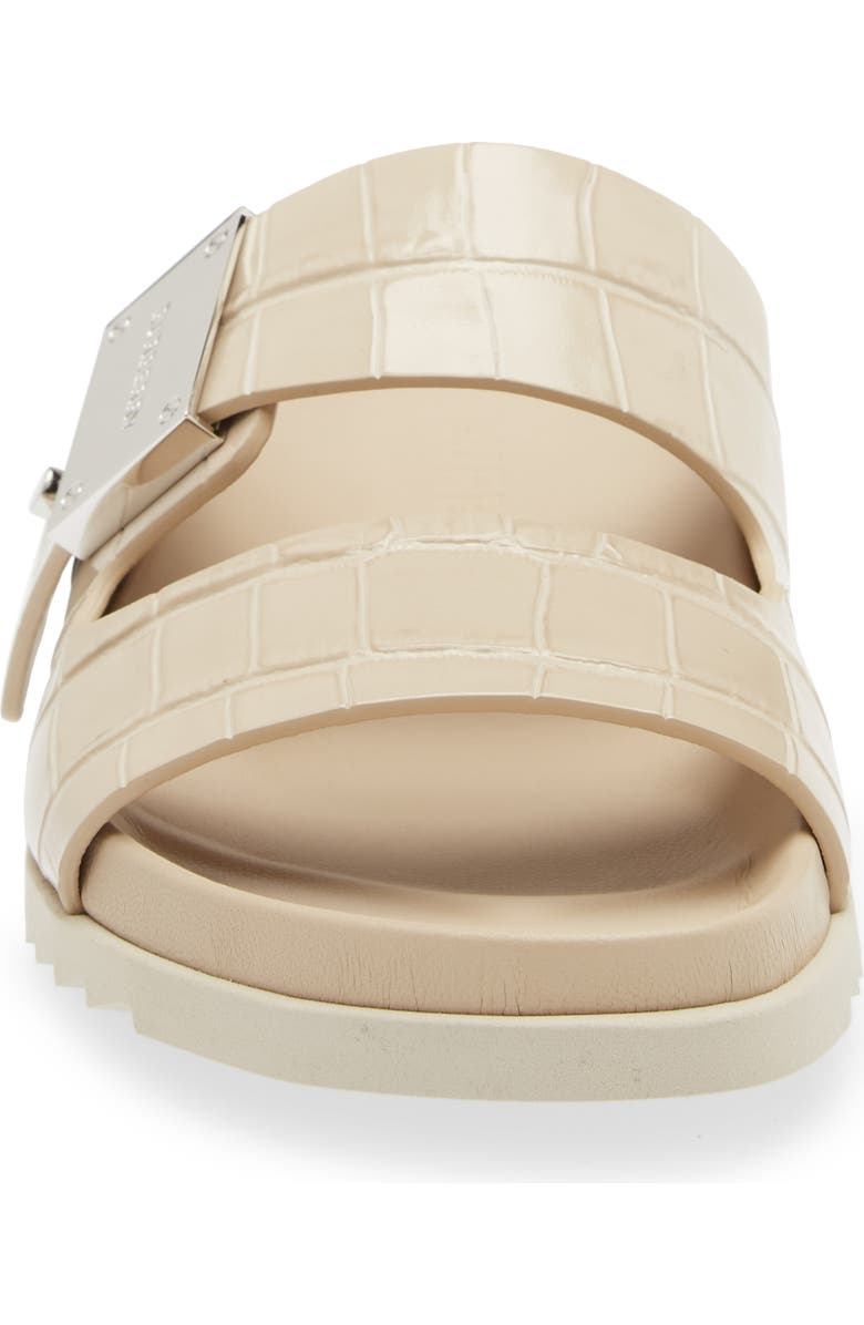 Burberry Olympia Croc Embossed Sandal, Alternate, color, Soft Fawn