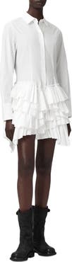 AllSaints Kristi Cotton Ruffle Shirtdress