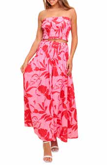 FLYING TOMATO Print Tube Top & Maxi Skirt Set