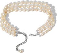 Nadri Madrid Triple Strand Cultured Pearl Choker Necklace