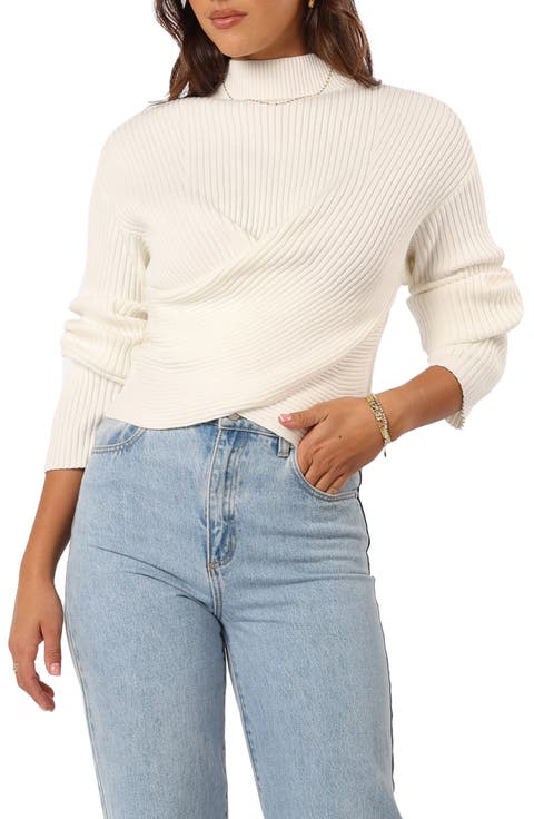Tully Wrap Front Rib Sweater