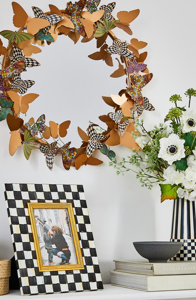 MACKENZIE CHILDS Courtly Check Enameled Steel 5 x 7-Inch Picture Frame, Alternate, color, Black/ White