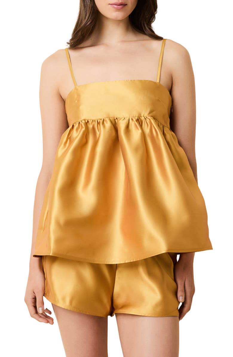 Solid & Striped Yarden Satin Camisole, Main, color, Ochre
