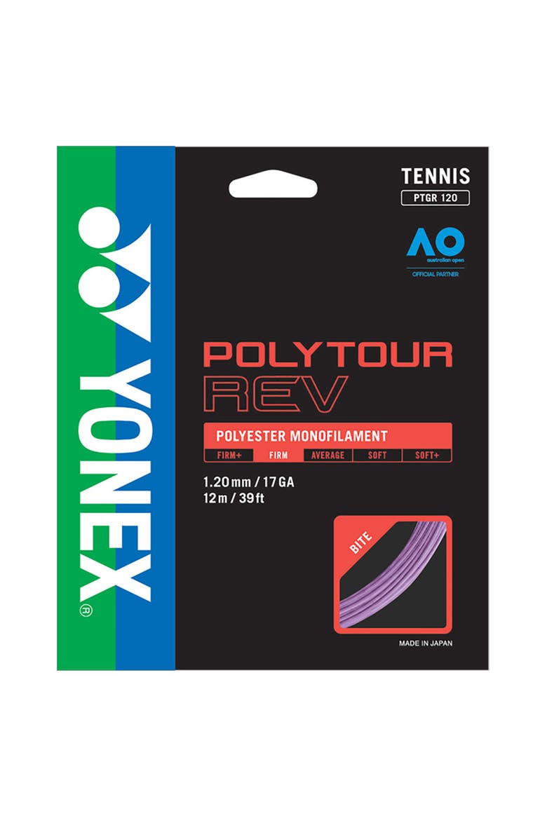 Poly Tour Rev 120 17g Tennis String, Main, color, Purple