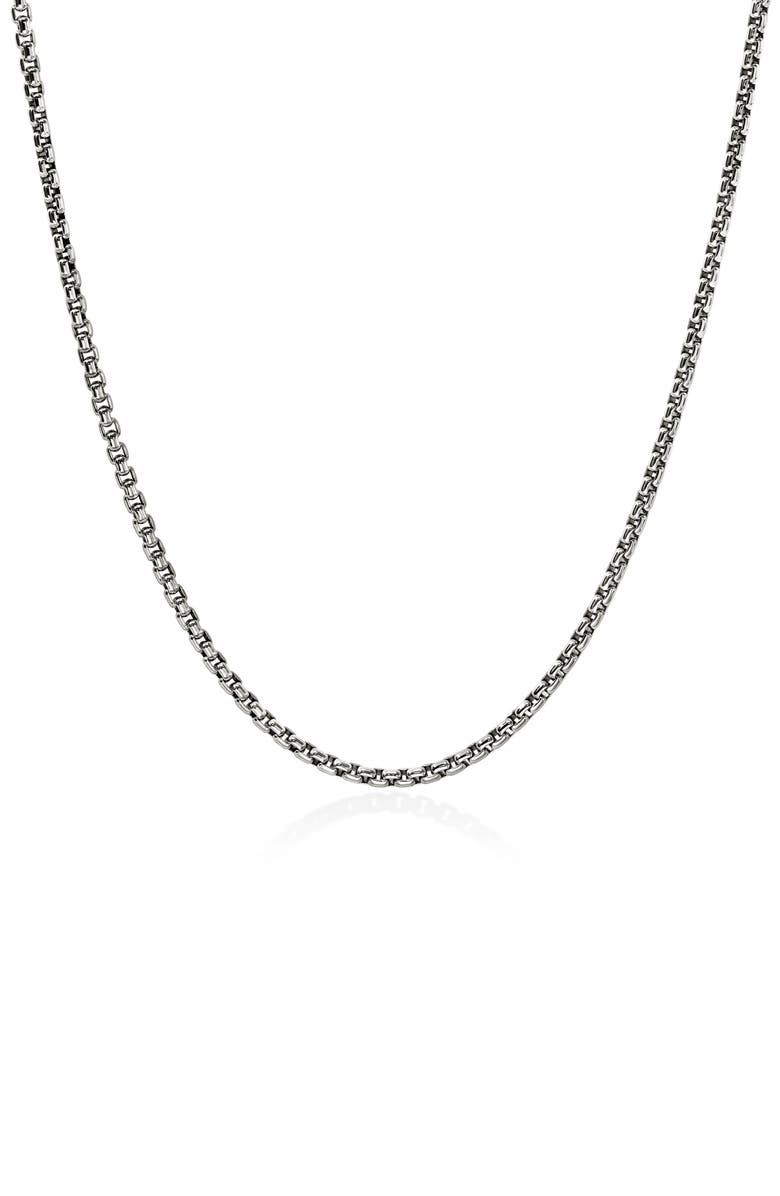 John Hardy Box Chain Necklace, 3.7mm, Main, color, Sterling Silver