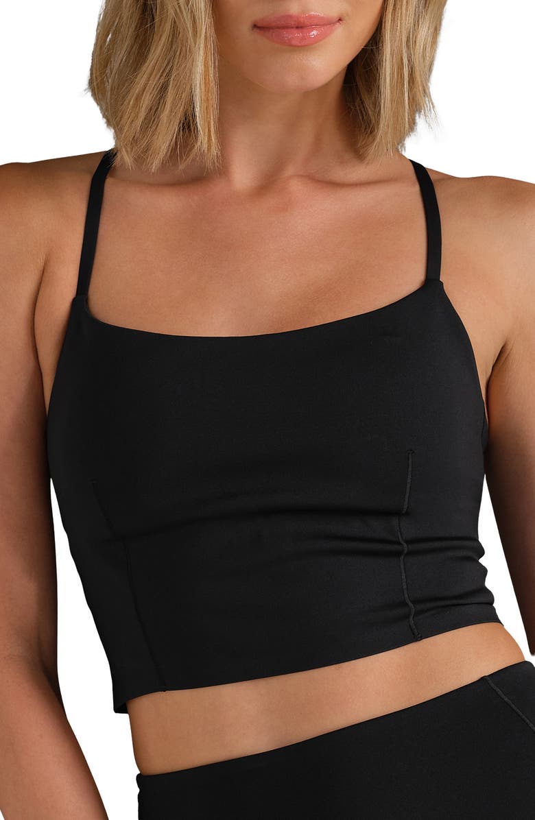 Rhone PowerShine Longline Bra, Main, color, Pure Black