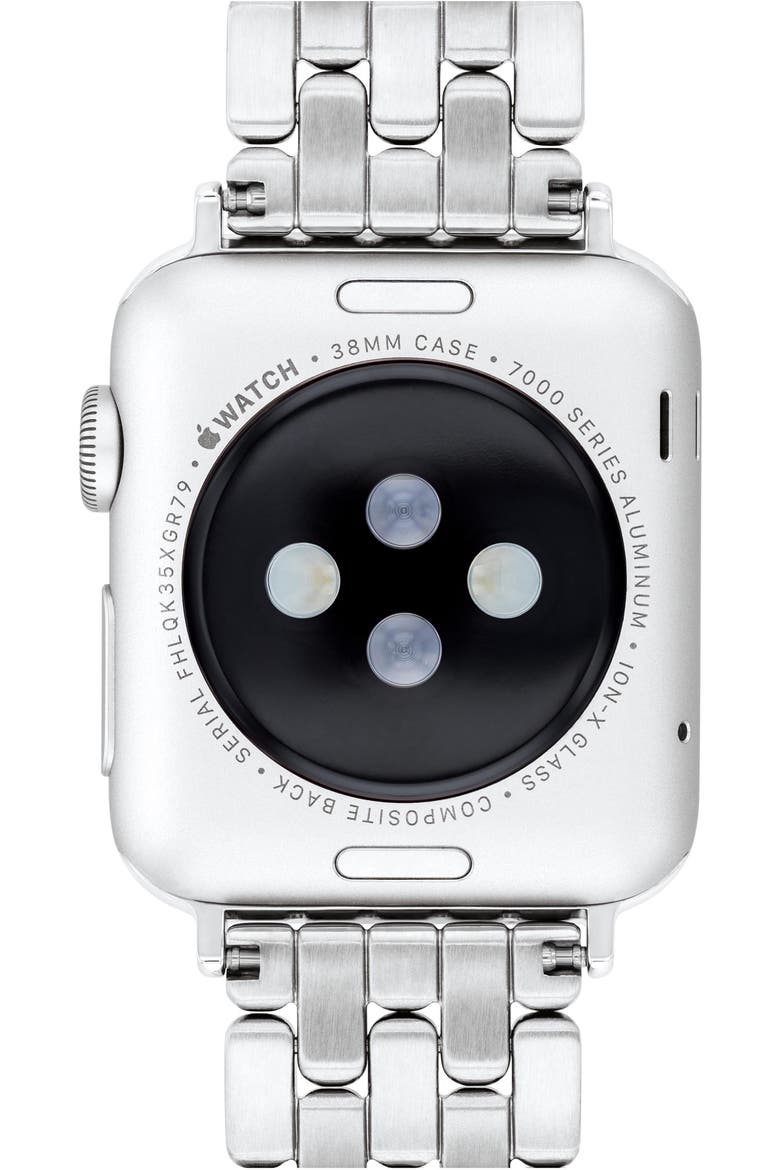 Pavé Crystal Apple Watch® Bracelet Watchband, Alternate, color, METALLIC SILVER
