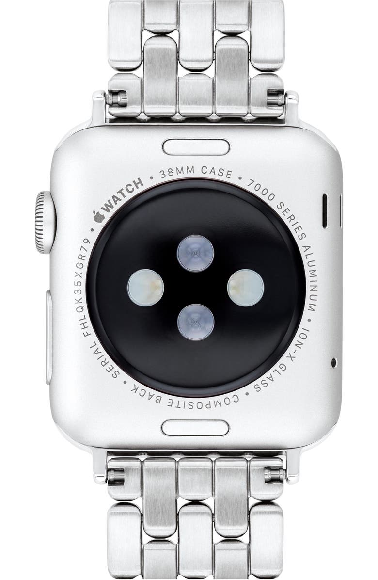 COACH Pavé Crystal Apple Watch<sup>®</sup> Bracelet Watchband, Alternate, color, Metallic Silver