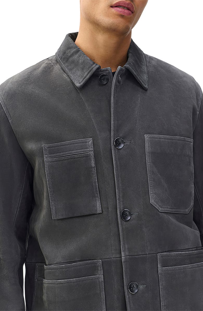 rag & bone Graham Suede Chore Jacket, Alternate, color, Dark Grey