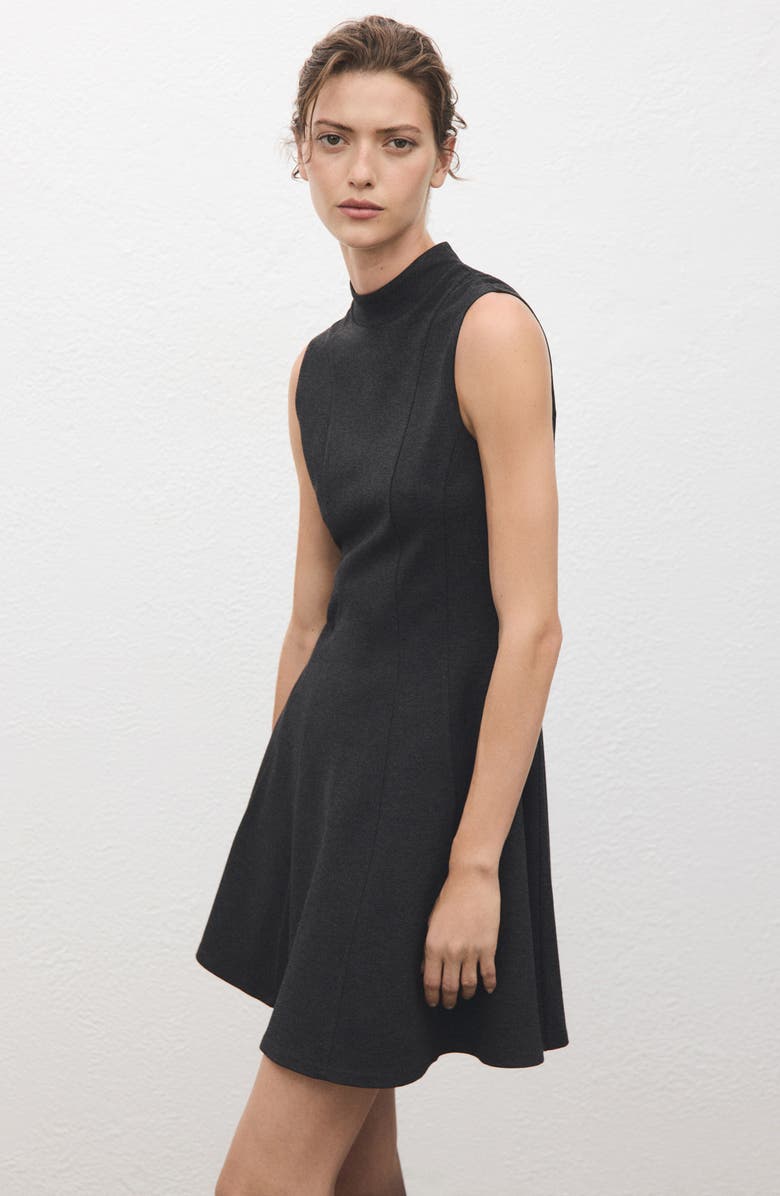 MANGO Princess Seam Sleeveless Dress, Alternate, color, Grey