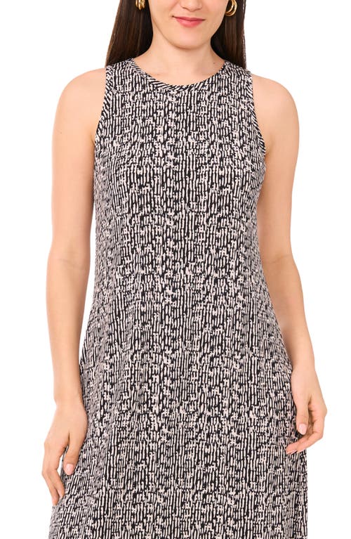 Vince Camuto Printed Sleeveless Jersey Maxi Dress In Black