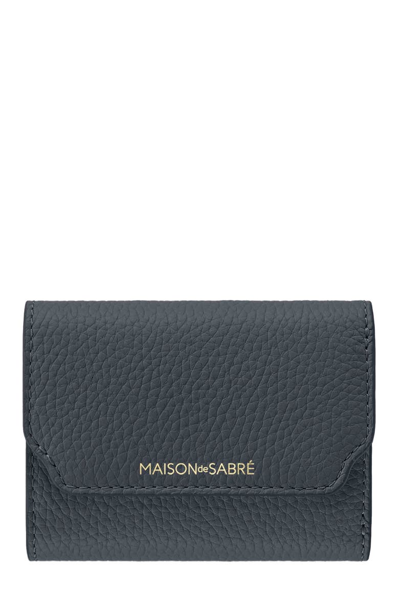 MAISON de SABRÉ Leather Trifold Wallet, Main, color, Graphite Sky