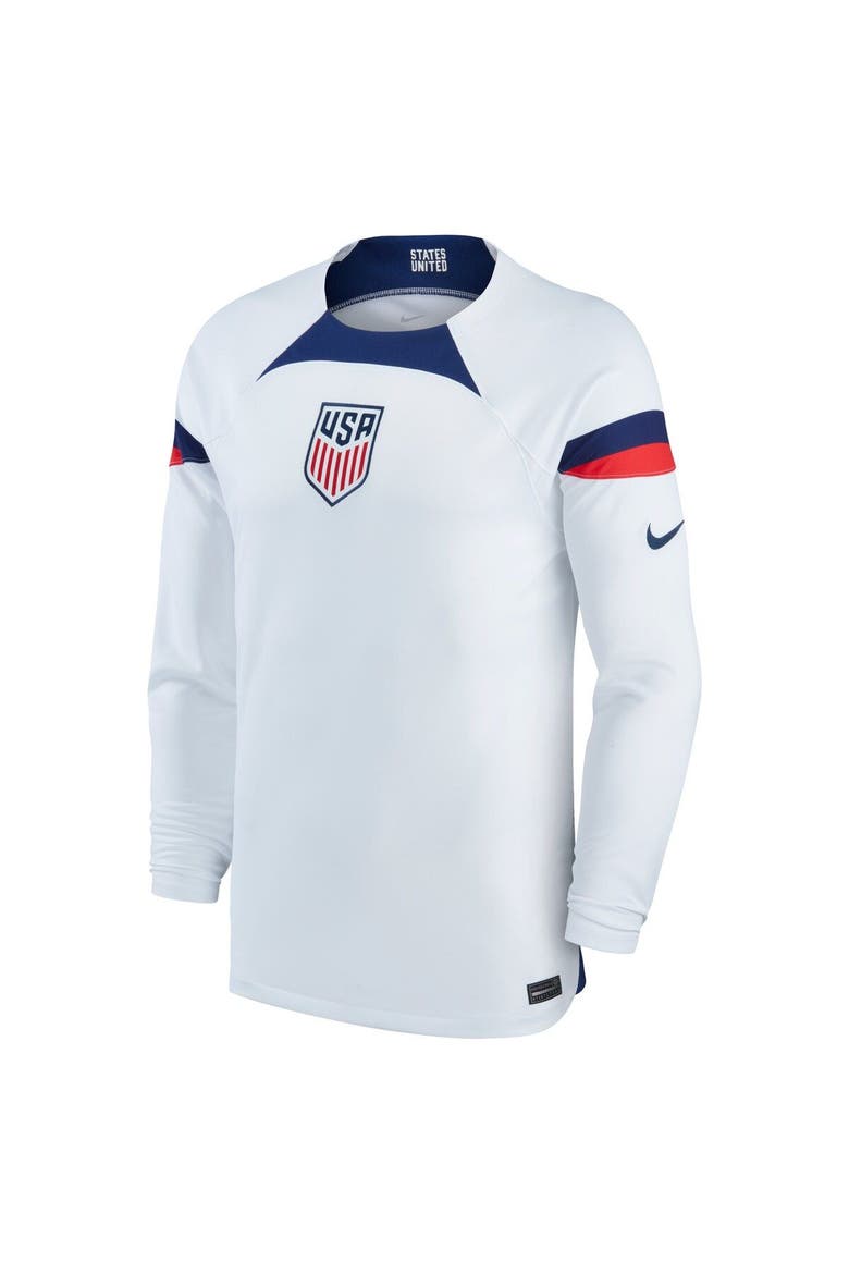 Men's Nike White USMNT 2022/23 Home Breathe Stadium Replica Blank Long Sleeve Jersey, Alternate, color, White