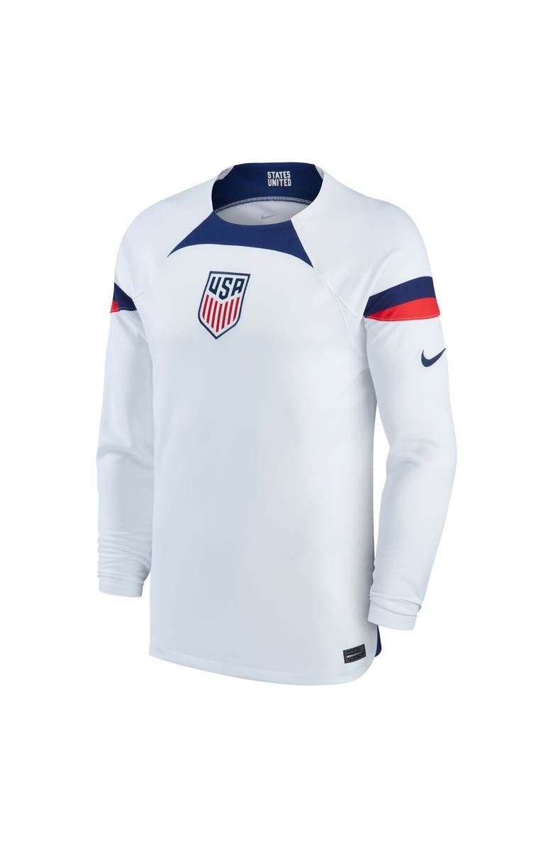 Nike Men's Nike White USMNT 2022/23 Home Breathe Stadium Replica Blank Long Sleeve Jersey, Alternate, color, 