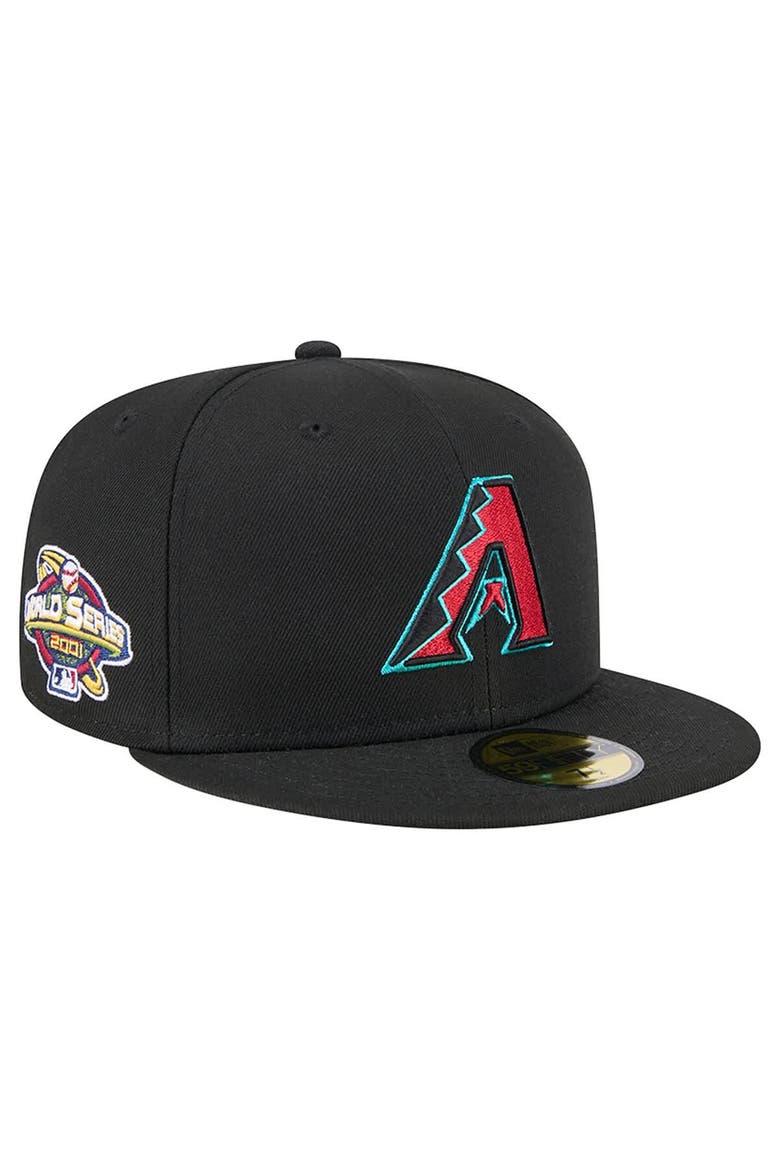 Men's New Era Black Arizona Diamondbacks    2001 World Series Team Color 59FIFTY Fitted Hat, Main, color, Black
