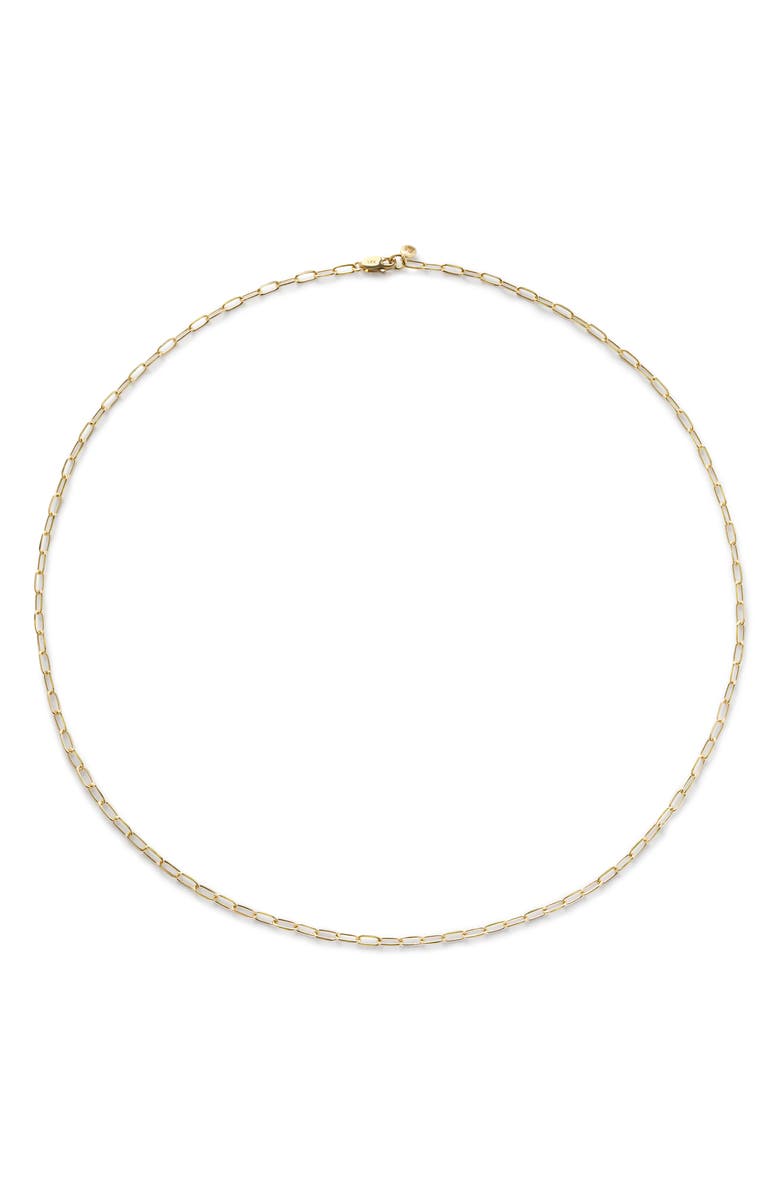 Monica Vinader Mini Paper Clip Chain Necklace, Main, color, 14Kt Solid Gold