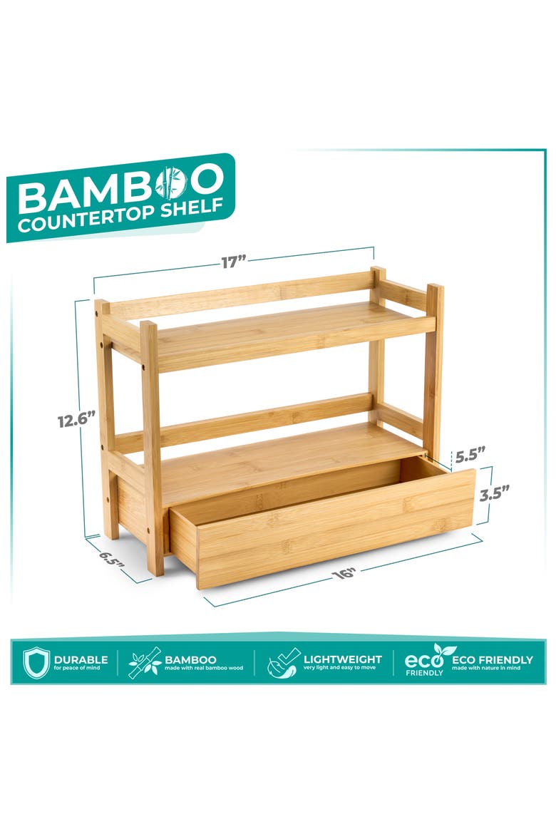Two-Tier Countertop Organizer, Alternate, color, NATURAL
