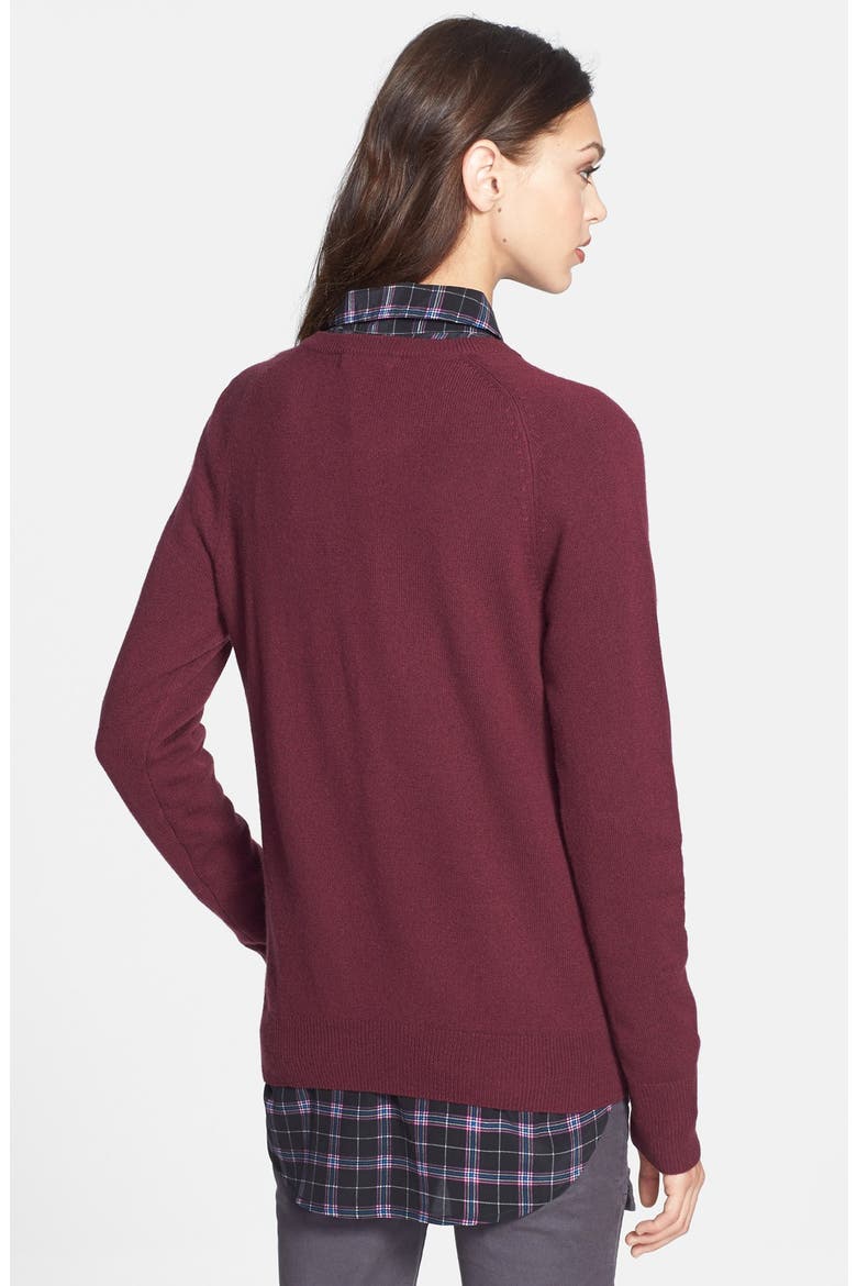 'Sloane' Crewneck Cashmere Sweater, Alternate, color, MAUVE WINE