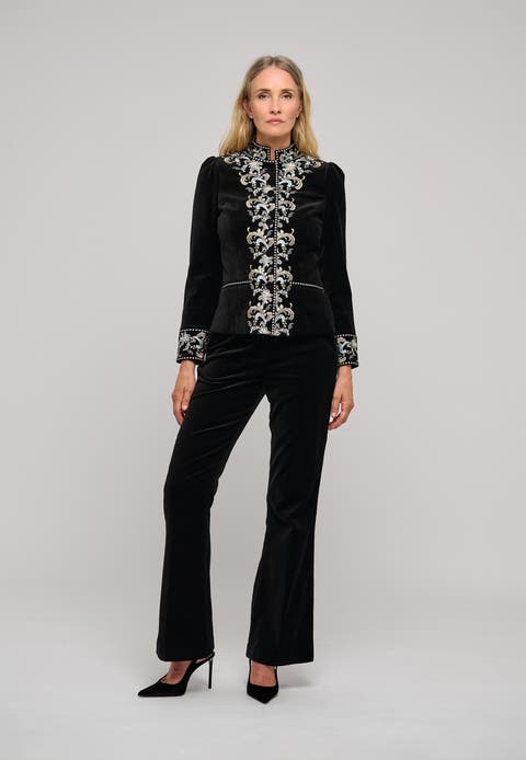Lexidea Velvet Embroidered Blazer