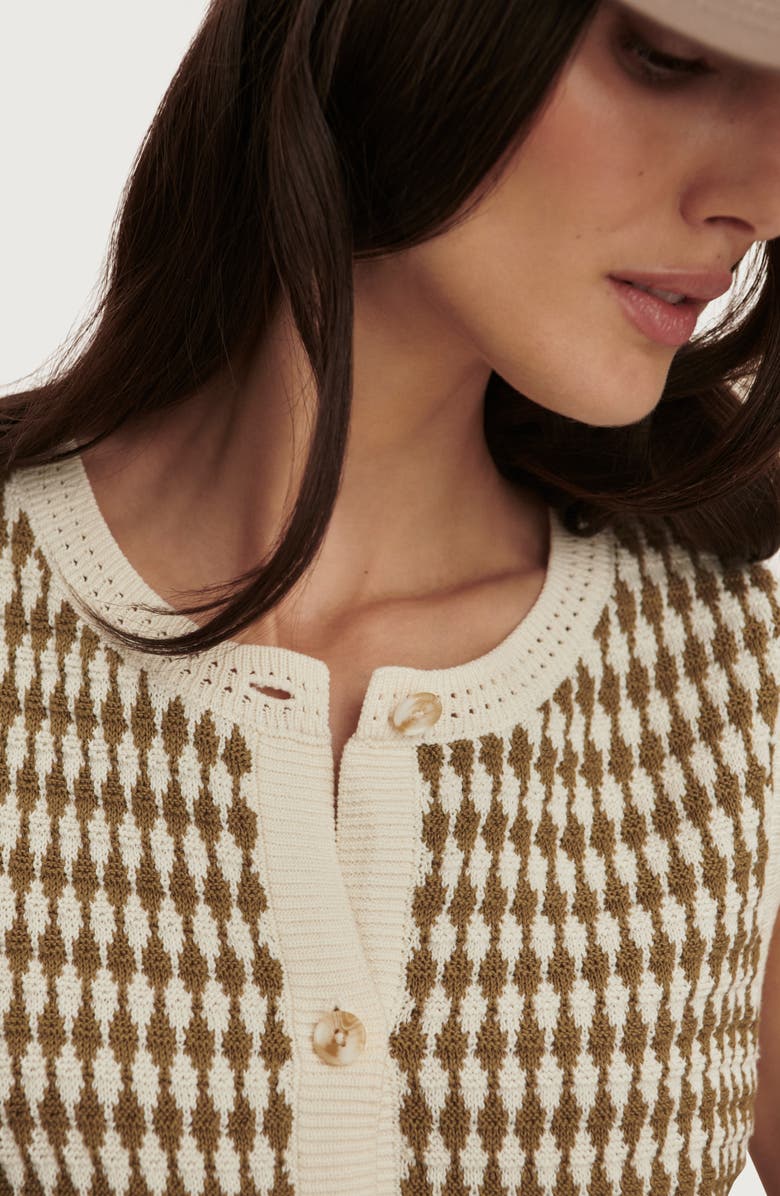 Varley Aura Cotton Knit Top, Alternate, color, Egret / Golden Olive