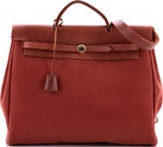 Pre-Owned Hermes Herbag Zip Leather and Toile 39