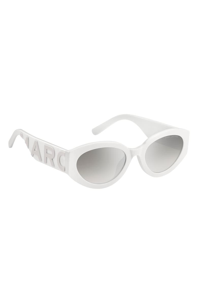 Marc Jacobs 54mm Round Sunglasses, Alternate, color, White Grey/ Grey Silver