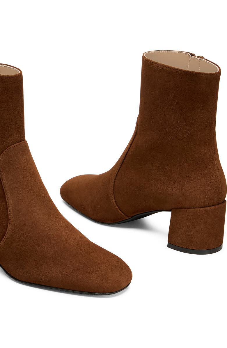 Stuart Weitzman Maeve Zip Bootie, Alternate, color, Deep Coffee