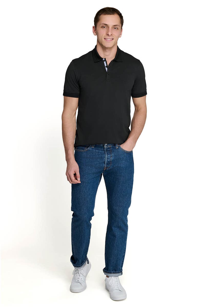 CONSTRUCT Slim Fit Short Sleeve Solid Polo, Alternate, color, Black