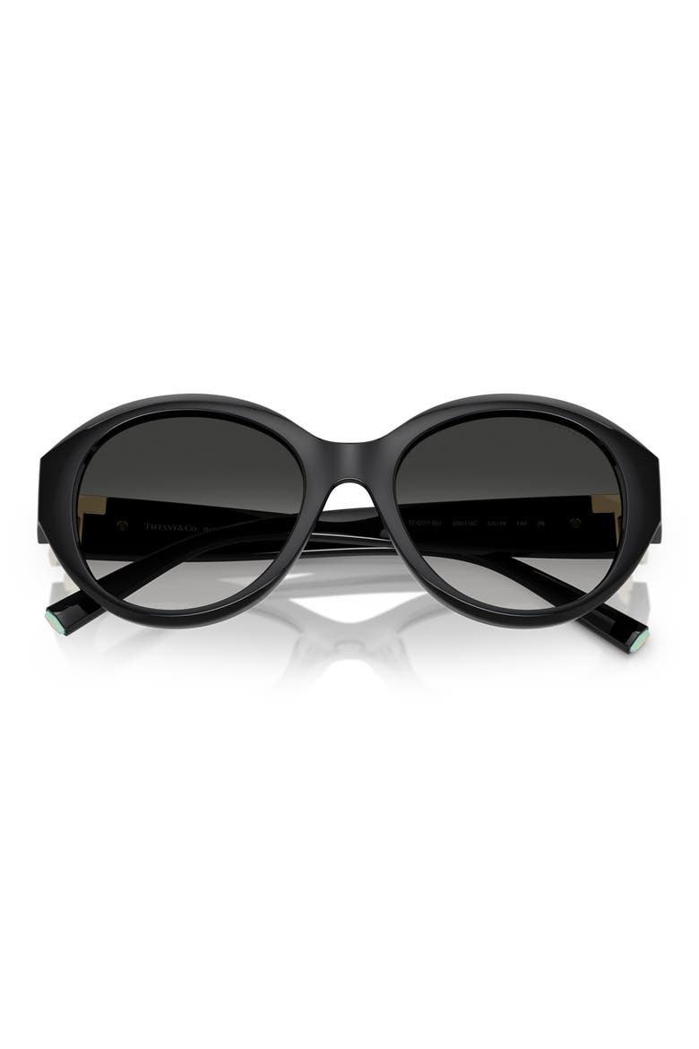 53mm Gradient Round Sunglasses, Alternate, color, BLACK