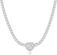 SIMONA Heart Cubic Zirconia Tennis Necklace
