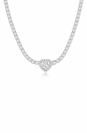 SIMONA Heart Cubic Zirconia Tennis Necklace