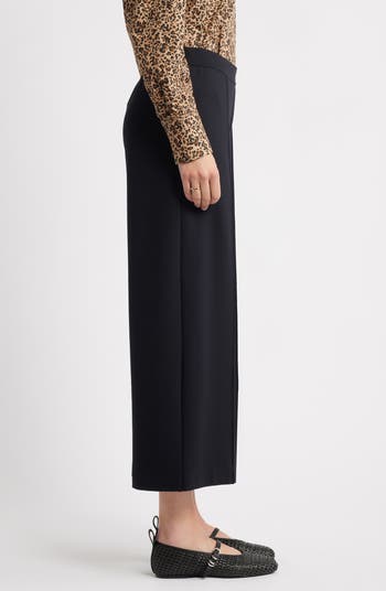 Wide Leg Crop Ponte Pants