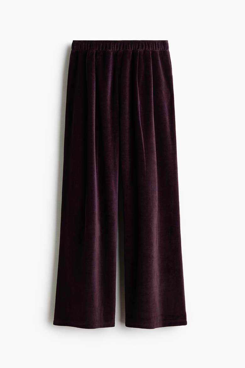 Velour Joggers, Alternate, color, Dark purple