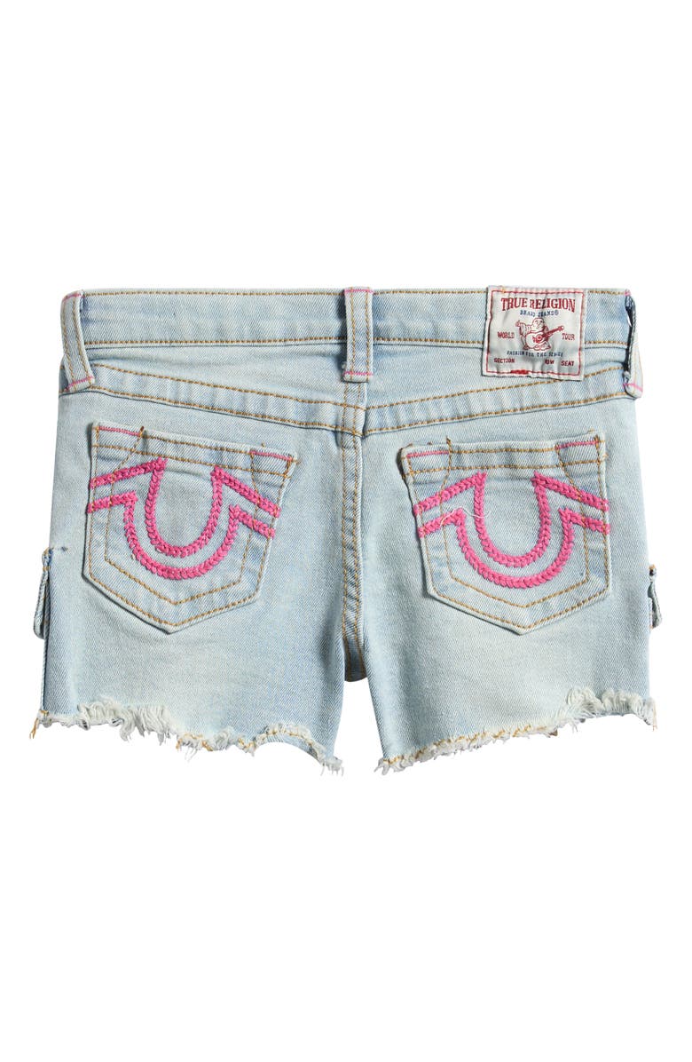 True Religion Kids' Frayed Denim Shorts, Alternate, color, Sky Blue