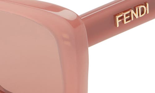 Fendi Lettering 53mm Cat Eye Sunglasses In Brown