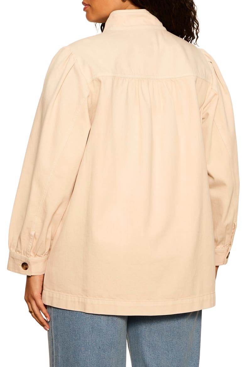 Carrie Oversize Denim Jacket, Alternate, color, WHITE/ DARK OPAL