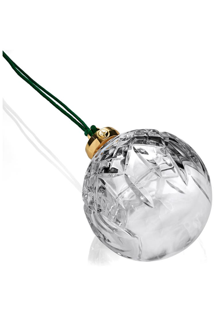 Lismore Bauble Crystal Ornament, Alternate, color, WHITE
