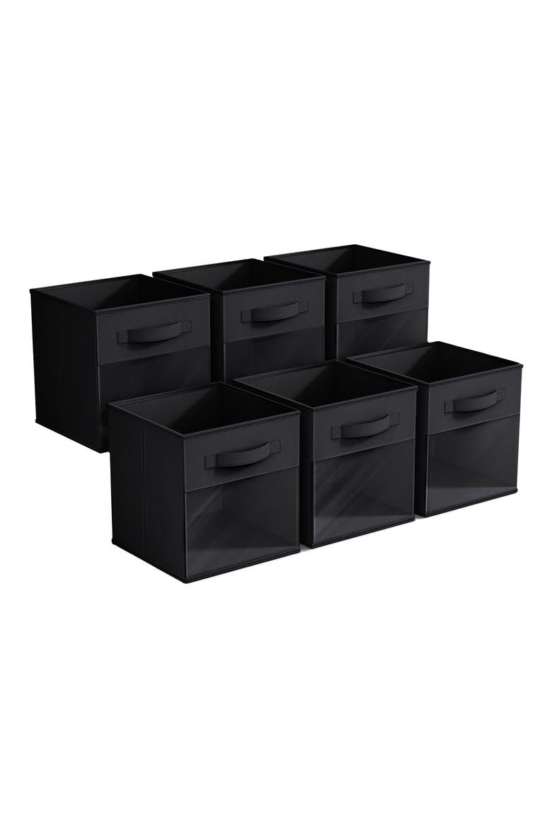 6-Pack Window Storage Cubes, Main, color, BLACK