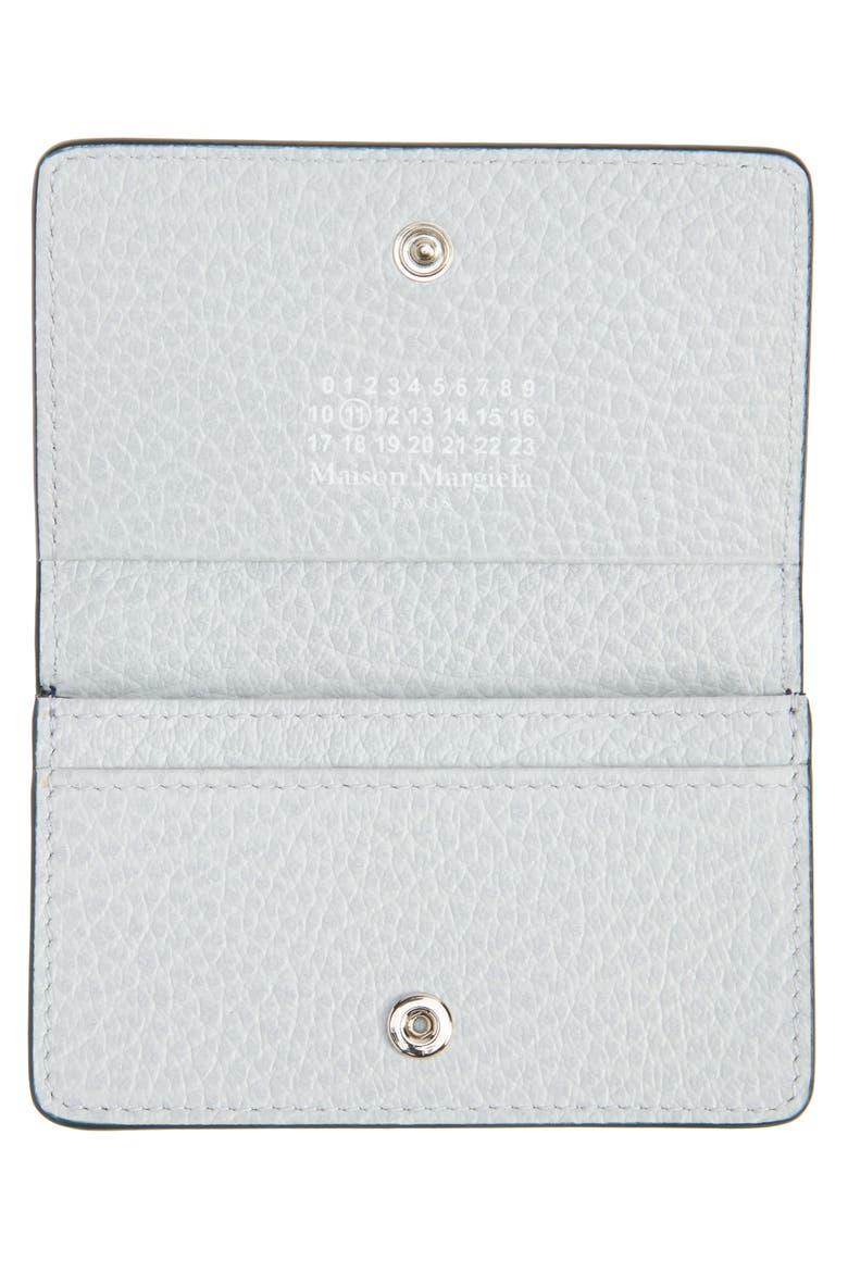 Four Stitches Leather Card Holder, Alternate, color, NAVY/ GREY