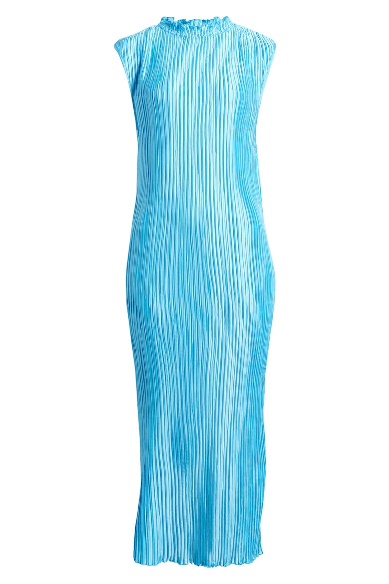Curve Plissé Satin Minidress, Main, color, TURQUOISE