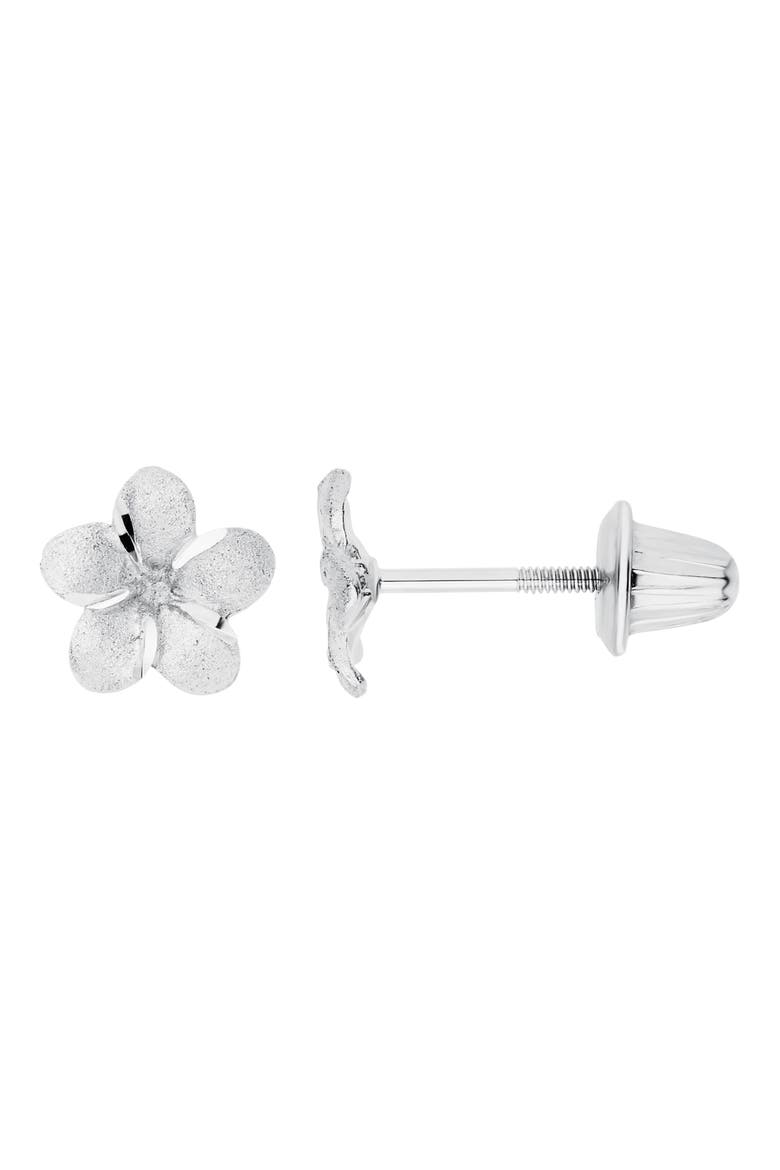 Sterling Silver Flower Stud Earrings, Alternate, color, SILVER