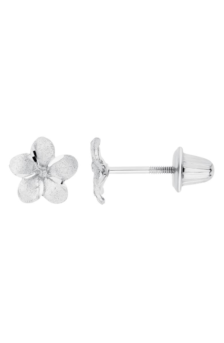 Mignonette Sterling Silver Flower Stud Earrings, Alternate, color, Silver