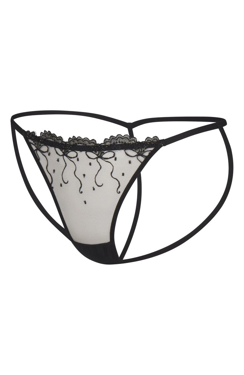 SAVAGE X FENTY Loveline G-String, Alternate, color, Black Caviar