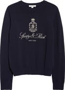 Sporty & Rich Vendome Embroidered Crop Cotton Sweater