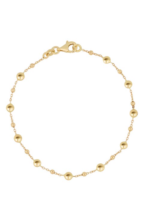 14K Gold Beaded Station Chain Bracelet (Online Trunk Show)