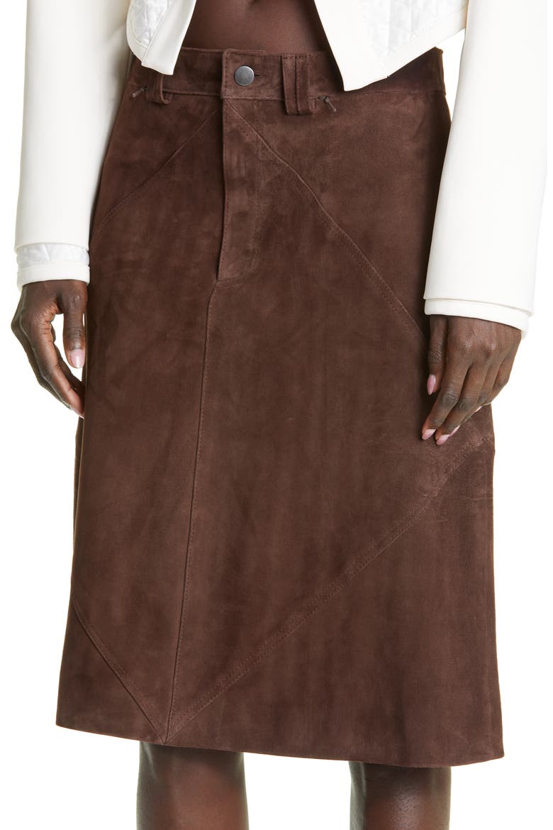 Telford Suede A-Line Skirt, Alternate, color, COCO