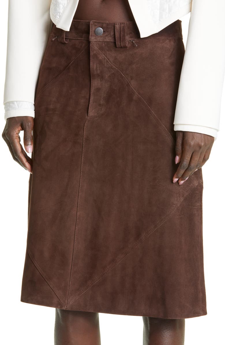Maximilian Davis Telford Suede A-Line Skirt, Alternate, color, 