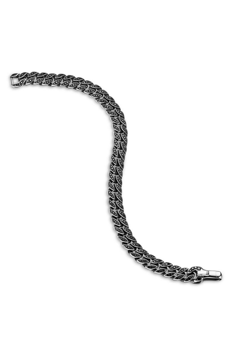 David Yurman Curb Chain Bracelet in Sterling Silver with Diamonds, 8mm, Alternate, color, Black Diamond